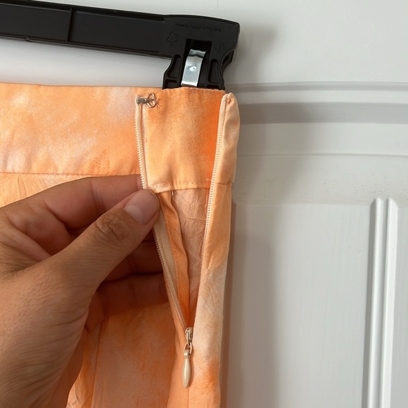 Free People•Martine Flirt Peach Combo Textured Tie Dye Slit Mini Skirt Sz 6, EUC - Picture 13 of 17